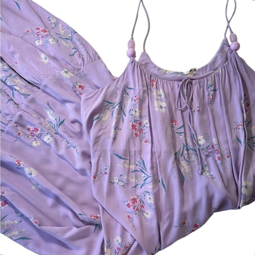 ASOS River Island Plus floral slip maxi dress in lilac, 20